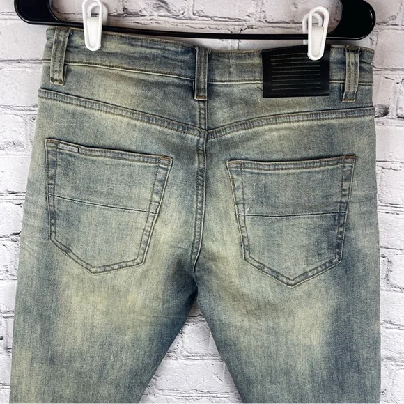 Serenede Jeans Mens 30 (30x33) Skinny Grunge Distressed Patched Faded Stretch